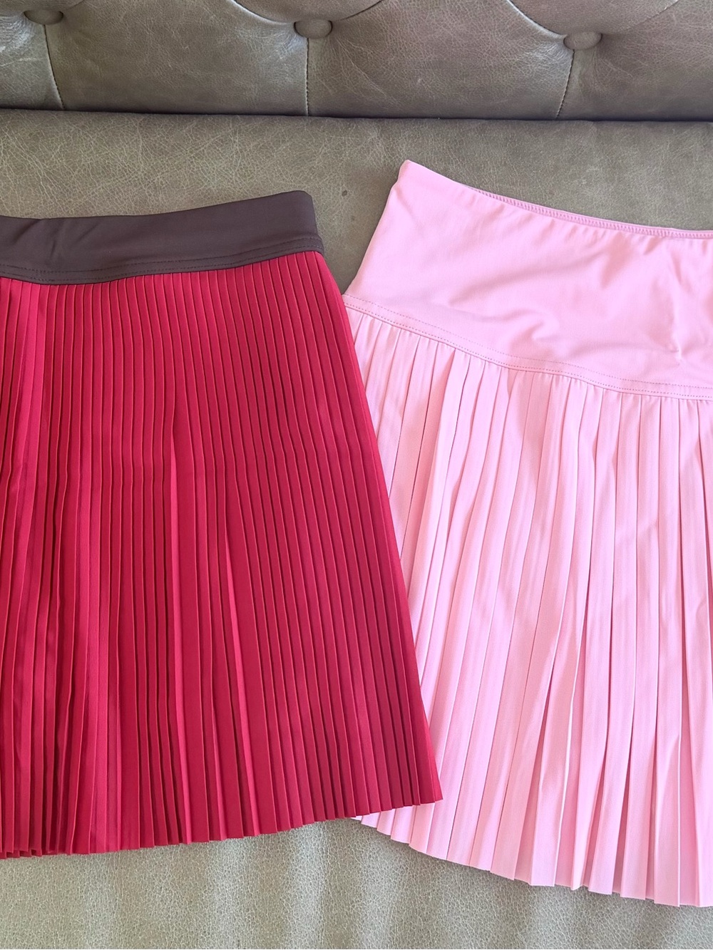 Two for 30.00.  Women’s Red and pink Pleated Skirt, great for tennis/ pickleball